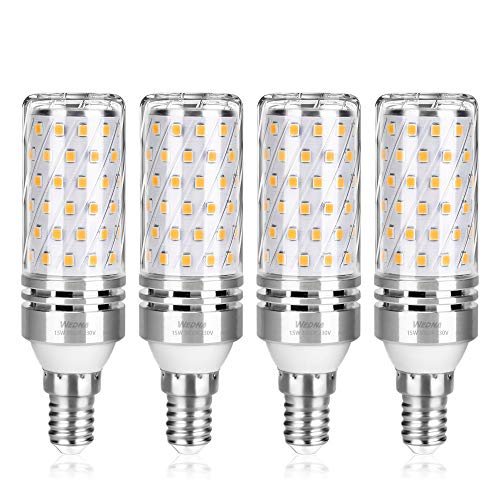 Wedna Bombilla LED E14, 15W Blanco Cálido, 120W Incandescente Bombillas Equivalentes, 1500Lm, Pequeño Tornillo de Edison Bombillas LED, No regulable - 4 unidades