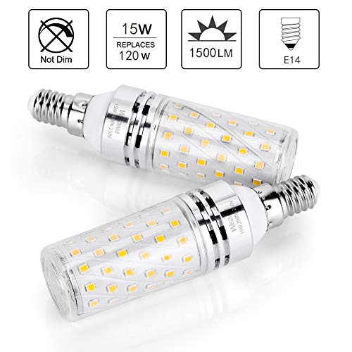 Wedna Bombilla LED E14, 15W Blanco Cálido, 120W Incandescente Bombillas Equivalentes, 1500Lm, Pequeño Tornillo de Edison Bombillas LED, No regulable - 4 unidades