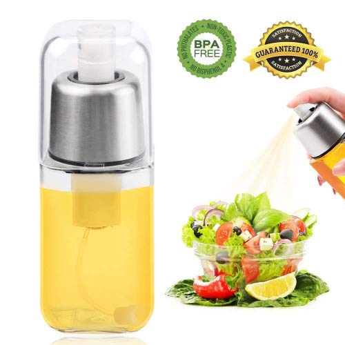 Weeygo Pulverizador de Aceite, Prima Botella dispensadora del rociador de Aceite del Vidrio del Acero Inoxidable para cocinar, Ensalada, hornada