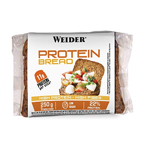 Weider Pan Proteico riquísimo con 11g de proteína. Con mucha fibra y bajo en azúcares (5x250 g)