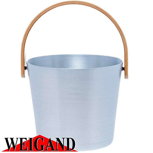 Weigand - Cubo para sauna (aluminio anodizado, con asa de bambú, 5 L), color azul