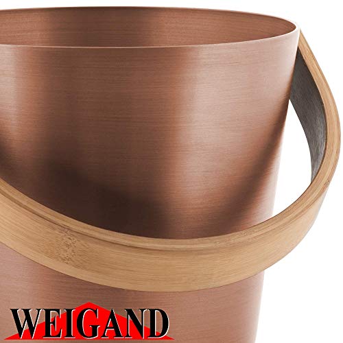 Weigand - Cubo para sauna (aluminio anodizado, con asa de bambú, 5 L), color cobre