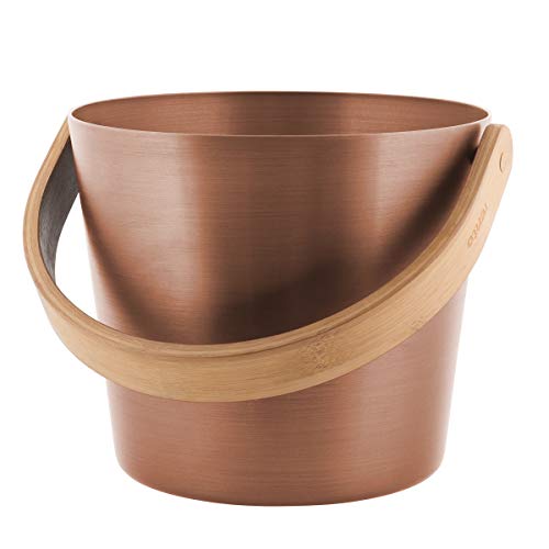 Weigand - Cubo para sauna (aluminio anodizado, con asa de bambú, 5 L), color cobre