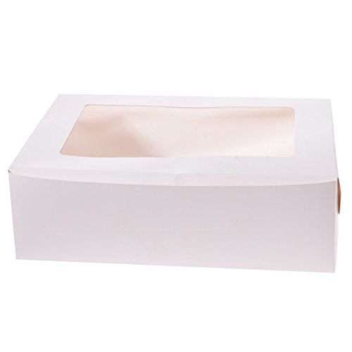 welim Cupcakes caja soporte para caja de soporte de cajas de pastel Muffin Cookies soporte se aplica a la embalaje de la tarta 6 Entramado Color Blanco 20 unidades