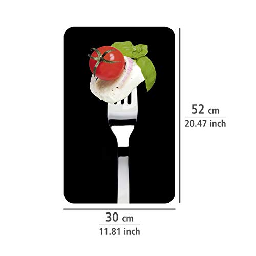 WENKO Placas cobertoras de vidrio universales Caprese - juego de 2 piezas para todos los tipos de cocinas, Vidrio endurecido, 30 x 2-6 x 52 cm, Multicolor