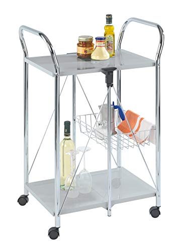 Wenko Sunny Carro de Cocina Plegable, Plata, 44x56.5x90.5 cm