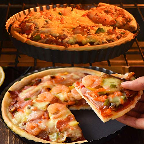 WENTS Quiche Tart Pan antiadherentes 8.8 Pulgadas extraíble Loose Bottom Tart Pie, Round Tart Quiche Pan con Base extraíble 2 Pack