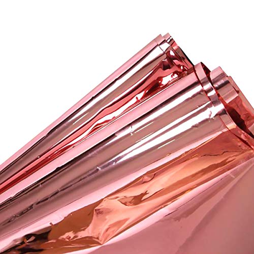 WEONE Juego de 2 Oro Rosa Mantel de Papel de Aluminio, 40 x 108 Pulgadas Cubierta de Mesa Rectángulo, Fiesta Manteles de Mesa para Fiesta Cumpleaños Boda Navidad Decoración de Mesa