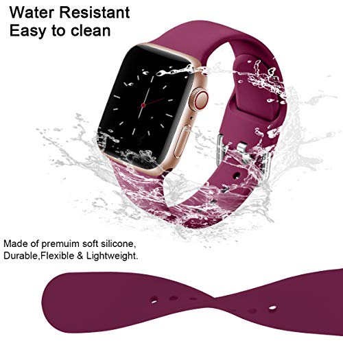 Wepro 3 Pack Correas Compatible con Apple Watch Correa 38mm 42mm 40mm 44mm, Correa de Silicona Suave de Repuesto Compatible con iWatch Series 6, 5 4 3 2 1, SE, 38mm/40mm-S/M Negro/Rosa/Fucsia