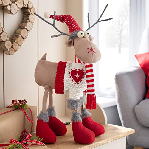 WeRChristmas - Figura Decorativa de Reno navideño con Cuatro Patas, 41 cm, Multicolor