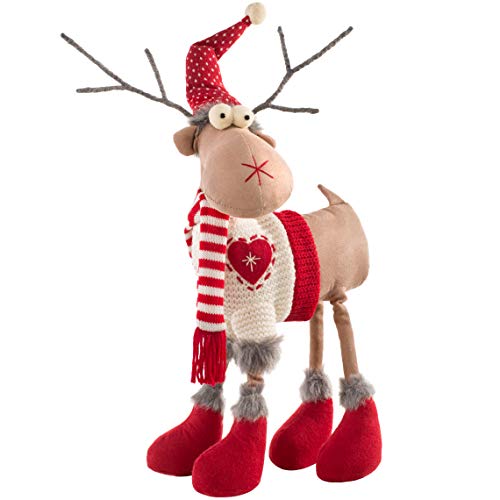 WeRChristmas - Figura Decorativa de Reno navideño con Cuatro Patas, 41 cm, Multicolor