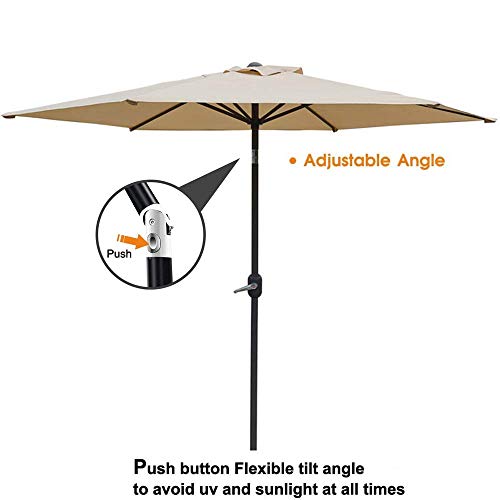 WEWE Jardín inclinable sombrilla de jardín Colgante para manivela para Exteriores jardín y Patio Protección UV UPF 40 - Metro Color Amarillo