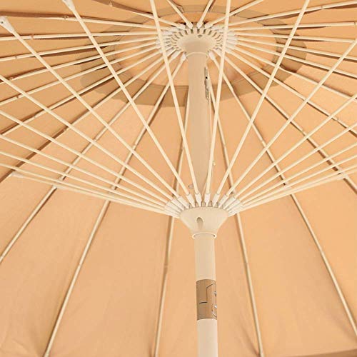 WEWE Parasol Redondo 27 m | Sombrilla de jardín | Diseño Oriental | con manivela e inclinación Muebles de jardín para Patio al Aire Libre | 24 Varillas de Fibra de Vidrio