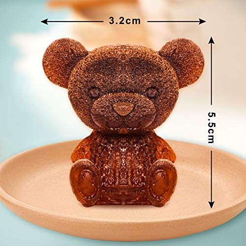 Whaline - Molde de silicona 3D para ositos de peluche, forma de animal, para jabón, café, leche, té, caramelo, fondant, pasteles, decoración de cupcakes (2 tamaños)