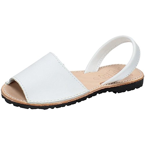 WHETIS 314 Menorquinas DE Piel Mujer Sandalias Blanco 32