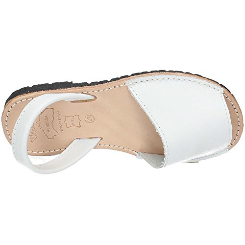 WHETIS 314 Menorquinas DE Piel Mujer Sandalias Blanco 32