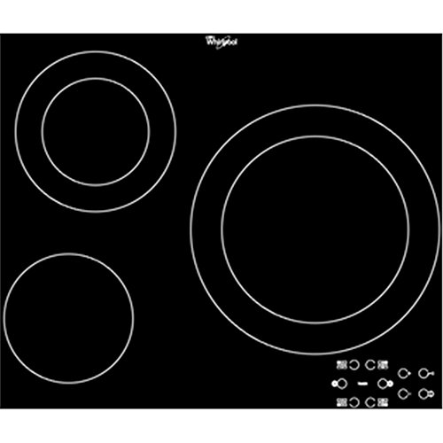 Whirlpool AKT 807/BF hobs - Placa (Integrado, Cerámico, Vidrio y cerámica, Tocar, Parte superior delantera, 5600W) Negro