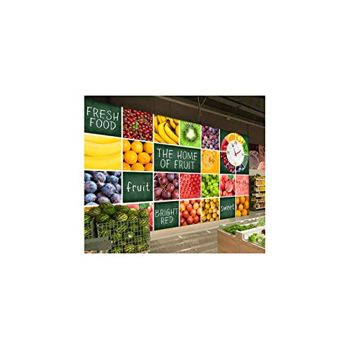 WHYBH Mural En 3D Dormitorio Arte De La Pared Autoadhesivo (W) 200X (H) 150 Cm Tienda De Frutas Supermercado Área Fresca Verduras Niño Niña Dormitorio Decoración De La Habitación Mural De La Par