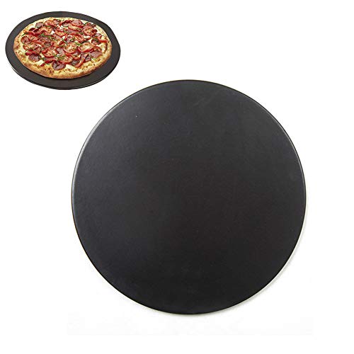 WHYYXA Placa de Piedra para Pizza de 13 '', Piedra para Hornear Pan, Placa de cordierita Resistente al Calor, para Pizza/Pollo a la Parrilla/Kebab, Negro