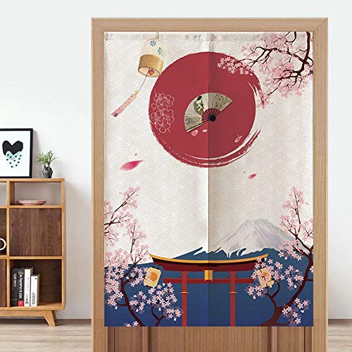 Wifehelper Separador de Puerta de Estilo japonés, Cortinas de Medio sombreado para niños habitación Dormitorio Cocina Tienda Restaurante 85 * 120 cm