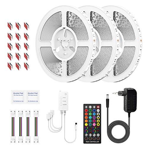 WiFi Tira LED 15M - Nobent 5050 SMD Luces LED Regulable Sync con Música, Tira LED RGB Inteligente Control Remoto por APP, Compatible con Alexa, Google Home para el Hogar, Fiesta, TV(solo 2.4G WiFi)