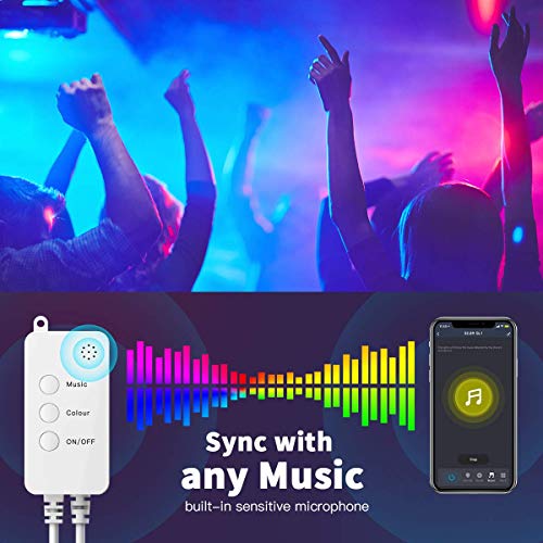 WiFi Tira LED 15M - Nobent 5050 SMD Luces LED Regulable Sync con Música, Tira LED RGB Inteligente Control Remoto por APP, Compatible con Alexa, Google Home para el Hogar, Fiesta, TV(solo 2.4G WiFi)