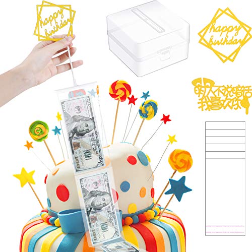 Willbond Caja de Dinero de Pastel Molde para Hacer Tarta Sacando Dinero Caja de Sacar Dinero Reutilizable para Fiesta de Cumpleaños (1)
