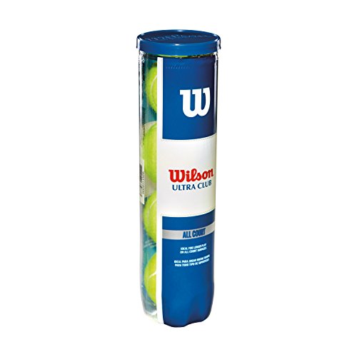 Wilson Pelotas de tenis, Ultra Club All Court, Para todas las pistas, Juego de 4 pelotas, WRT116000