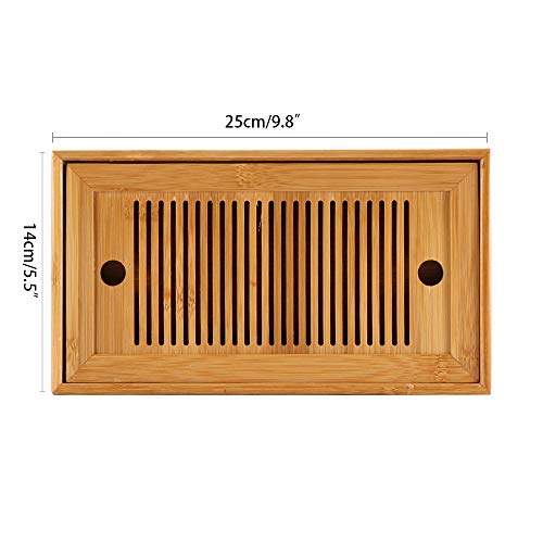 Winbang Bandeja de Té, Caja de la Bandeja de la Porción de la Tabla de Té de Bambú Chino para el Ministerio del Interior de la Casa de Té, Rectángulo