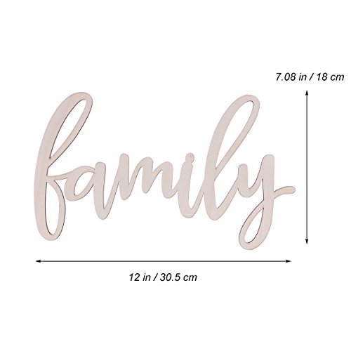WINOMO Familia Placa de Madera Decoración del hogar 30.5x18x0.4cm