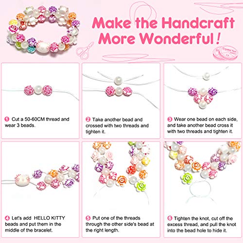 WinWonder Niños Bricolaje Conjunto de Cuentas,1150 PCS Pulseras Collares de Joyas para Niñas Cuentas para la Fabricación de Joyas para Niños