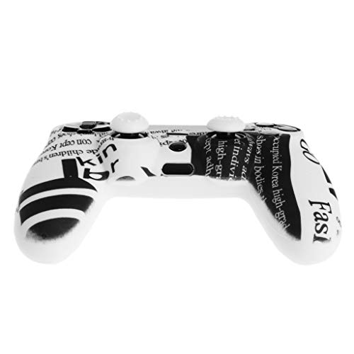 wjf de Silicona Caso Controlador de Silicona PS4 En Bo Y Negro Rayas PS4 + 2 Bo Roer, Antideslizante y resiencia en la sudoración, Controlador para PS4