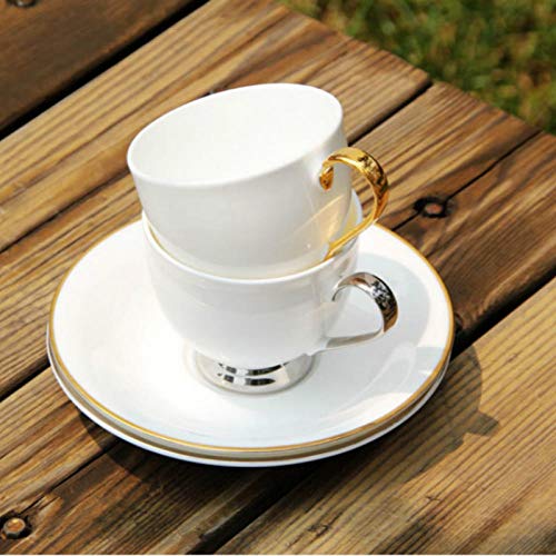 wknbb British Royal Phnom Penh Silver Edge Tazas Y Platillos Heces De Gato Taza De Café Cappuccino Conjuntos De Taza Y Platillo Regalo Fino Pintado A Mano-About_200Ml_Golden