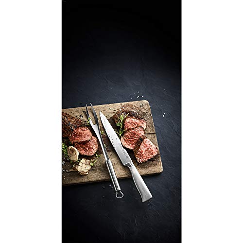 WMF BBQ Grillset 2-Teilig trinchar de Cuchillo Tenedor, Cubiertos para Barbacoa para Carne, Pescado y Verduras, Acero Inoxidable 18/8