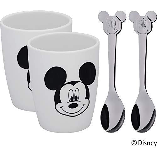 WMF Children's Disney Mickey Mouse Anniversary Cups Set S, Silver, 7 cm, 4 Units