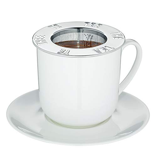 WMF Gourmet Filtro de té para Taza, Acero Inoxidable Mate, Altura 4,5 cm, Ø 9,5 cm
