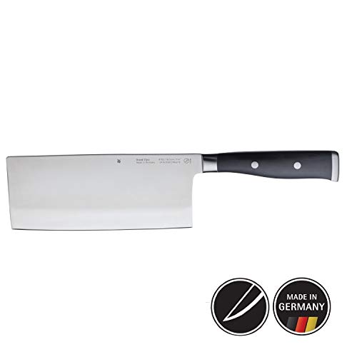 WMF Grand Class - Cuchillo de cocina chino (31,5 cm, acero especial, forjado, mango remachado, hoja de 18,5 cm)