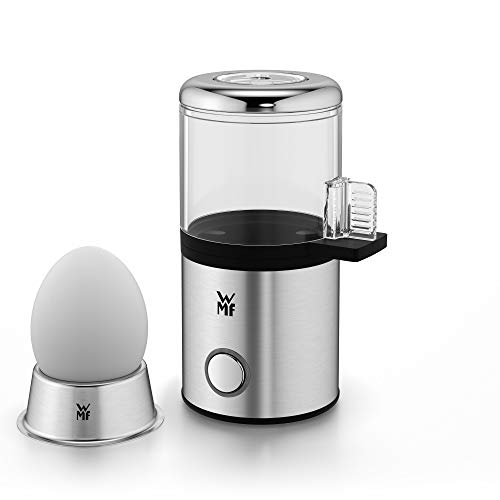 WMF Küchenminis Cocedor 1 Huevo, 55 W, con Tritan libre de BPA, incluye huevera, medidor de agua y acabados en acero inoxidable de cromargan