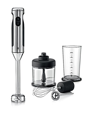 WMF Lineo Batidora de mano 4 en 1, 700 w,vaso medidor 1 Litro, accesorio Picadora, accesorio batidor, accesorio espumador de leche Acero Inoxidable cromargan