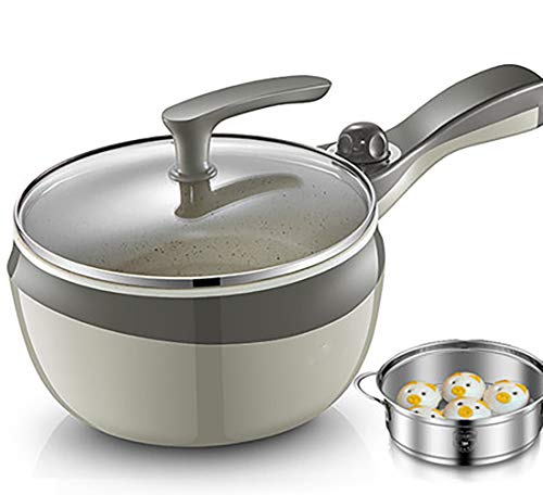 Wok de piedra Maifan, sartén, cocina eléctrica dormitorio pequeño olla multifuncional hogar sartén eléctrica olla integrada con tapa antiadherente cocina, olla de sopa