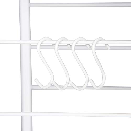 WOLTU Estantería de Cocina con 3 Escalera metálico Estante de Almacenamiento Soporte de Planta para Organizar Cocina Baño Salón 60x40x123cm Blanco + Negro RGB9285sw