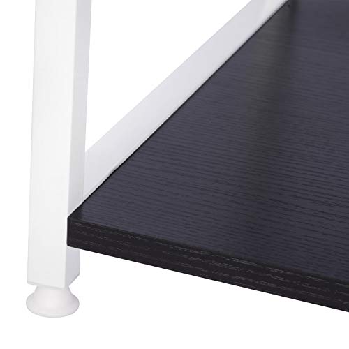 WOLTU Estantería de Cocina con 3 Escalera metálico Estante de Almacenamiento Soporte de Planta para Organizar Cocina Baño Salón 60x40x123cm Blanco + Negro RGB9285sw