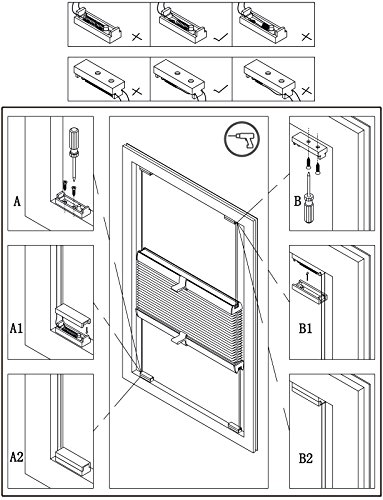 WOLTU Estor Plisado Persianas para Ventanas y Puertas Sin perforación 70x100cm Blanco PS5622ws06