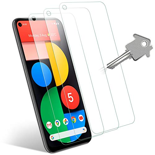 Wonantorna Protector de Pantalla para Google Pixel 5 Cristal Templado, [3 Piezas] [9H Dureza] [Alta Definición] [Sin Burbujas] [Fácil Instalación] Protector Pantalla para Google Pixel 5