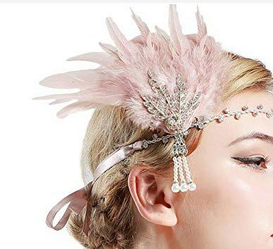 Wonepic Accesorios del Pelo del Partido con Cuentas Apliques para Las Mujeres Gatsby Boda Celada de la Aleta de la Venda de la Vendimia 1920