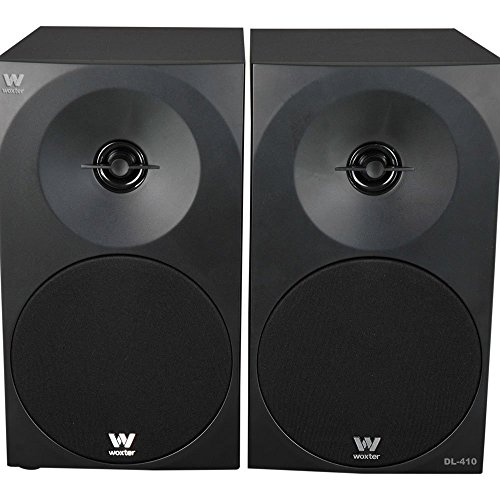 Woxter Dynamic Line 410 – Altavoces estéreo 2.0 Autoamplificados con 150W de potencia, Madera, Woofer de 4 pulgadas, 2 Tweeter, 3.5 mm, RCA, Control volumen, agudos, graves, Bookself Speakers, Negro