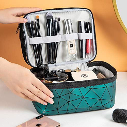 Wozoaoasq   Bolsa de Maquillaje Transparente de Viaje Bolsa de cosméticos Organizador de artículos de tocador Estuches de Maquillaje Impermeables para Mujeres, Plateado
