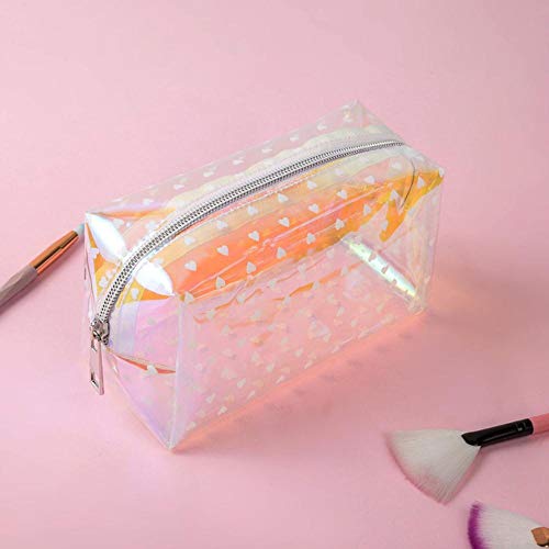 Wozoaoasq Bolsa de Viaje Transparente para Mujer Bolsa de gelatina Impermeable Bolsa de cosméticos de PVC para Maquillaje Femenino Bolsa, 6015-6