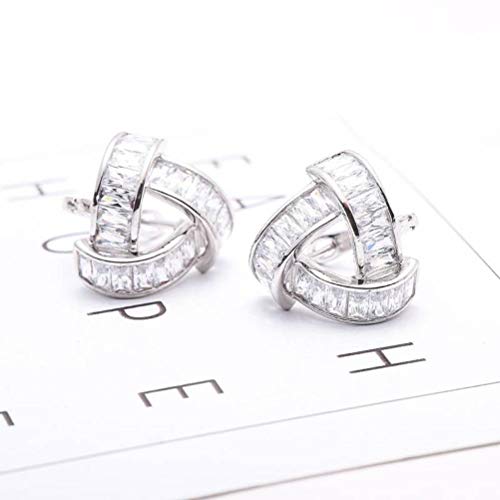 WOZUIMEI Pendientes con Forma de Gota Triángulo Geométrico Zirconio con Tachuelas Creativas Pendientes Chapados en Oro Real S925 Pin de Plata Pendientes Hipoalergénicos de ModaE00120