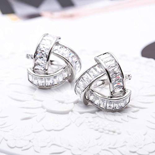 WOZUIMEI Pendientes con Forma de Gota Triángulo Geométrico Zirconio con Tachuelas Creativas Pendientes Chapados en Oro Real S925 Pin de Plata Pendientes Hipoalergénicos de ModaE00120